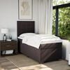 vidaXL Boxspringbett mit Matratze Dunkelbraun 90x190 cm Stoff