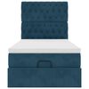vidaXL Ottoman-Bett mit Matratzen & LEDs Dunkelblau 100x200 cm Samt