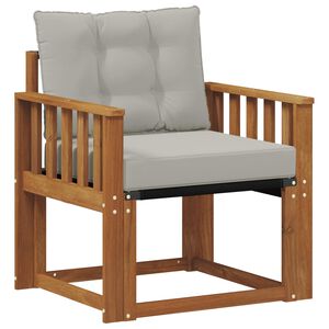 vidaXL Outdoor-Sofa Massivholz Akazie Nat&uuml;rlich und Hellgrau
