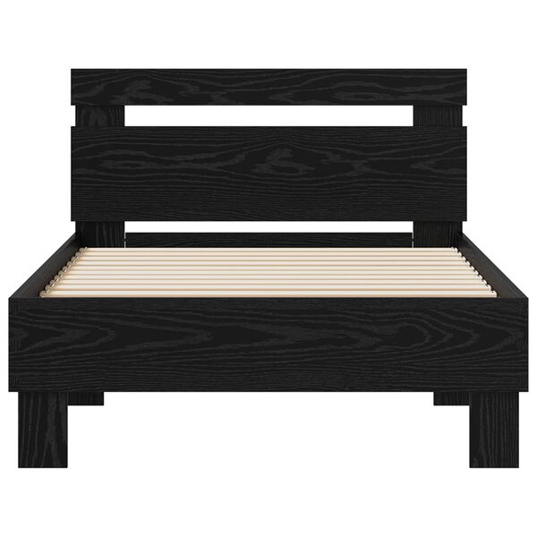 vidaXL Bettrahmen Schwarz Eichen-Optik 75 x 190 cm Holzwerkstoff