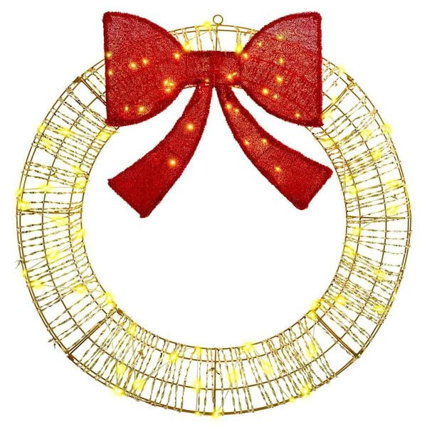 vidaXL Kranz mit 80 LEDs Warmwei&szlig; 90 cm Haustier