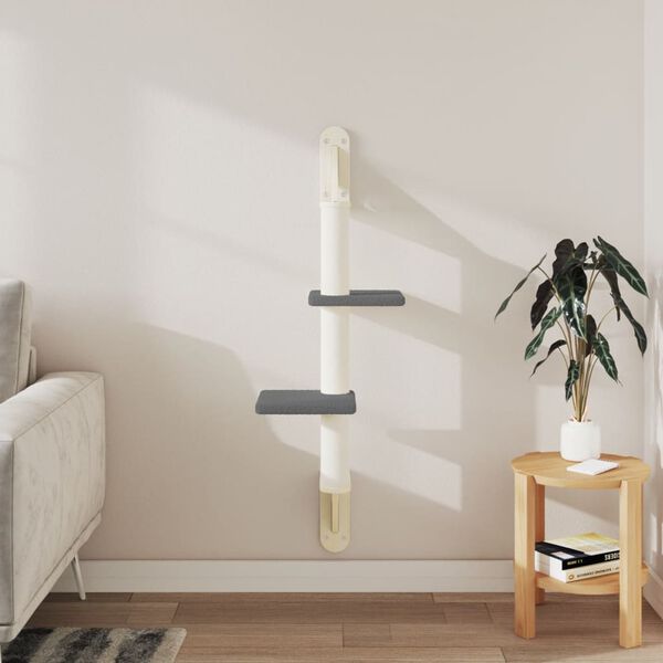 vidaXL Kratzbaum mit Kratzs&auml;ule Wandmontage Dunkelgrau 108 cm