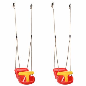 vidaXL Baby Schaukel 2 pcs Rot 36 x 43 x 42 cm Kunststoff