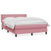 vidaXL Boxspringbett mit Matratze Rosa 160x210 cm Samt