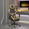 vidaXL Gaming-Stuhl mit Massage & Fu&szlig;st&uuml;tze Schwarz Golden Kunstleder