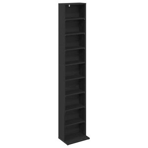 vidaXL CD Regal Schwarze Eiche 33 x 23,5 x 175 cm Holzwerkstoff