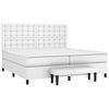 vidaXL Boxspringbett mit Matratze Wei&szlig; 200x200 cm Kunstleder