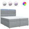 vidaXL Boxspringbett mit Matratze Hellgrau 200x200 cm Stoff