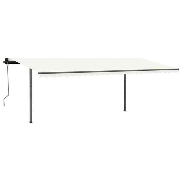vidaXL Markise Manuell Einziehbar mit Pfosten 3,5x2,5 m Creme