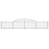 vidaXL Gabionen mit Hochbogen 11 Stk. 300x30x40/60 cm Verzinktes Eisen
