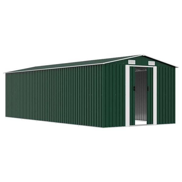 vidaXL Ger&auml;tehaus 257x580x181 cm Metall Gr&uuml;n