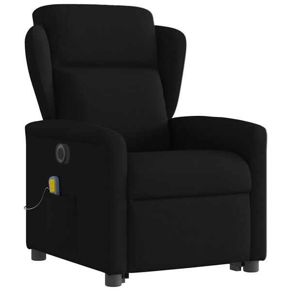 vidaXL Elektrischer Massagesessel mit Aufstehhilfe Schwarz Stoff