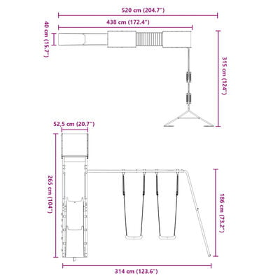 vidaXL Spielturm Massivholz Douglasie