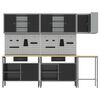 vidaXL Arbeitsschrankset mit Schubladen 10 pcs Schwarz und Grau