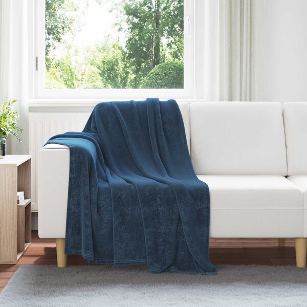 vidaXL &Uuml;berwurfdecke Marineblau 130 x 150 cm Fleece