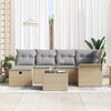vidaXL Gartensofa-set mit Kissen 7 pcs Beige und Hellgrau Poly-Rattan