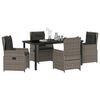 vidaXL Garten Essgruppe 5 pcs Grau Poly-Rattan