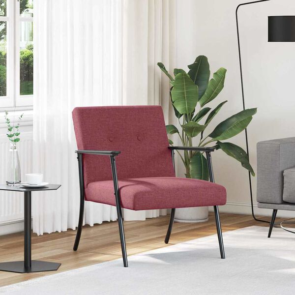 vidaXL Sessel Weinrot 59 x 75 x 78 cm Stoff