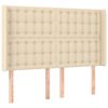 vidaXL Boxspringbett mit Matratze & LED Creme 140x200 cm Stoff