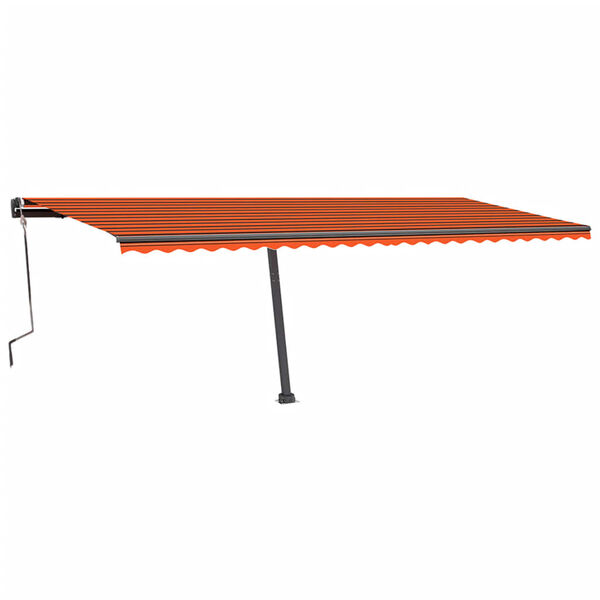 vidaXL Markise Manuell Einziehbar mit LED 600x350 cm Orange Braun