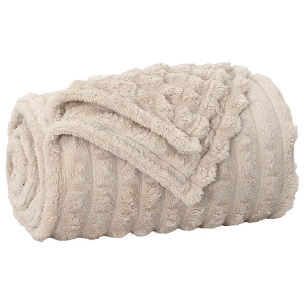 vidaXL &Uuml;berwurfdecke Beige 200 x 150 cm Fleece