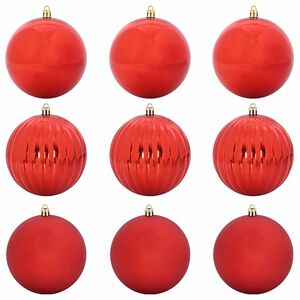 vidaXL Weihnachtsbaumkugel Set XL 9 stk. Rot &Oslash; 15 cm Kunststoff