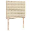 vidaXL Boxspringbett mit Matratze Creme 120x190 cm Stoff