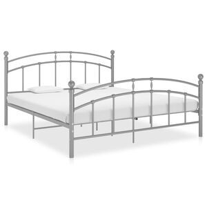 vidaXL Bettgestell Grau Metall 180x200 cm