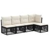 vidaXL Gartensofa-set 5 Stk. Schwarz Poly-Rattan