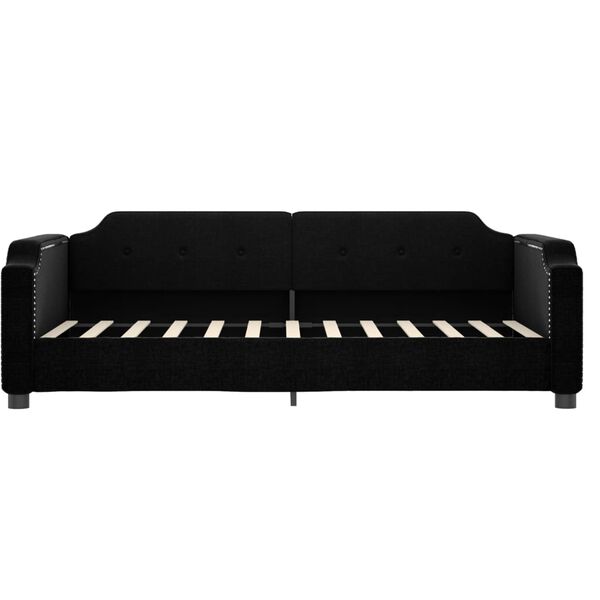 vidaXL Tagesbett mit Matratze Schwarz 90x200 cm Stoff