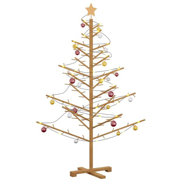 vidaXL Holz Weihnachtsbaum mit Ständer Braun 150 cm Massivholz Kiefer