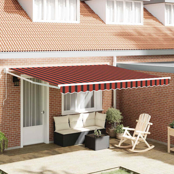 vidaXL Einziehbare Markise Orange und Braun 400 &times; 300 cm
