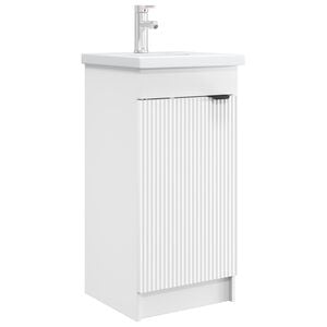 vidaXL Badezimmerschrank mit Waschbecken Wei&szlig; 42 x 40 x 84,5 cm