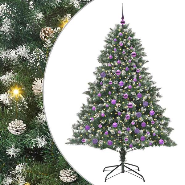 vidaXL K&uuml;nstlicher Weihnachtsbaum mit 300 LEDs mit St&auml;nder Gr&uuml;n 180 cm