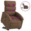 vidaXL Elektrischer Massagesessel mit Aufstehhilfe Braun Stoff