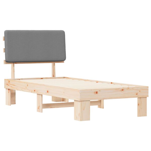 vidaXL Bettgestell mit gepolstertem Kopfteil Hellgrau 80 x 200 cm