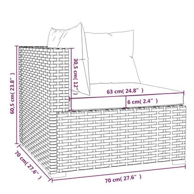 vidaXL 7-tlg. Garten-Lounge-Set mit Auflagen Poly Rattan Schwarz