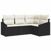 vidaXL Gartensofa-set 4 stk. Schwarz und Wei&szlig; Poly-Rattan
