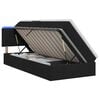 vidaXL LED-Speicherbett mit Matratze Schwarz 90 x 190 cm Stoff