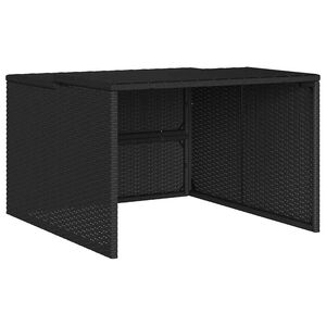vidaXL M&auml;hroboter-Garage Schwarz 86x90x52/57 cm Poly Rattan