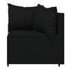 vidaXL Garten-Ecksofas mit Kissen 2 Stk. Schwarz Poly Rattan