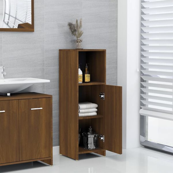 vidaXL Badschrank Braun Eichen-Optik 30x30x95 cm Holzwerkstoff