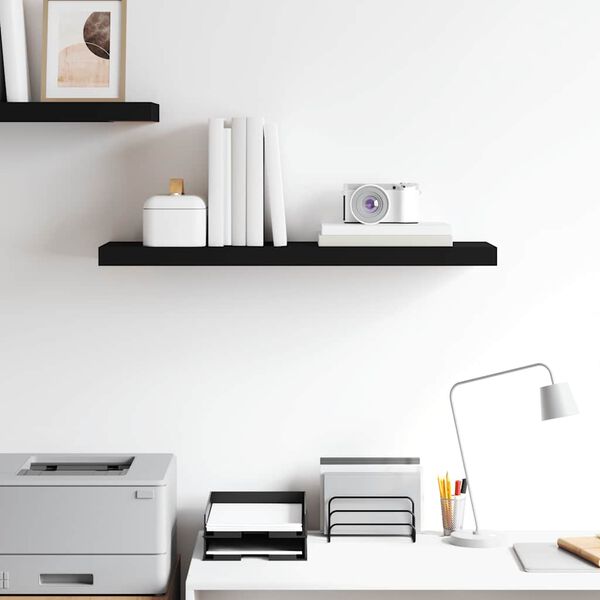 vidaXL Schweberegal Schwarz 80x23,5x3,8 cm MDF