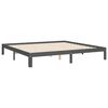 vidaXL Massivholzbett mit Kopfteil Grau 200x200 cm