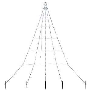 vidaXL LED Weihnachtsbaum mit Erdspie&szlig;en Kaltwei&szlig; 182 cm Metall