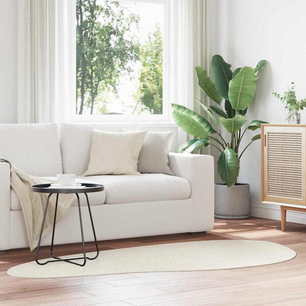 vidaXL Bereichsteppiche HUARTE Creme 100 x 200 cm Polyester