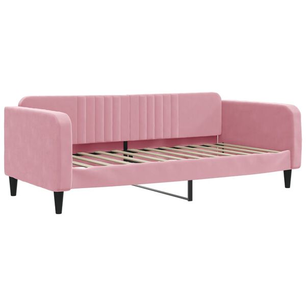 vidaXL Tagesbett Ausziehbar mit Matratzen Rosa 100x200 cm Samt
