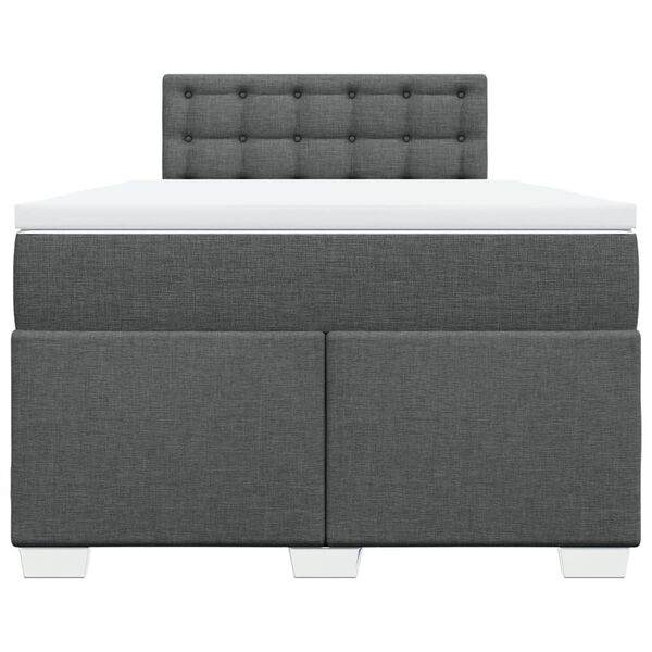 vidaXL Boxspringbett mit Matratze Dunkelgrau 120x190 cm Stoff