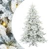vidaXL K&uuml;nstlicher klappbarer Weihnachtsbaum Wei&szlig; 210 cm PVC und Stahl