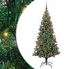 vidaXL K&uuml;nstlicher vorbeleuchteter Weihnachtsbaum Gr&uuml;n 180 cm